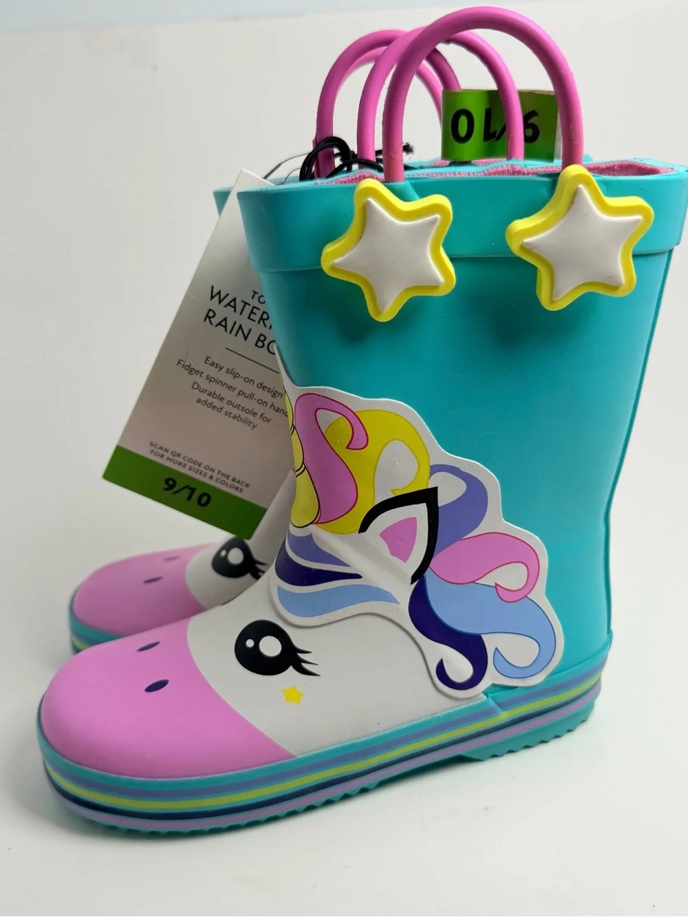 Member's Mark Toddler Unicorn Waterproof Rain Boots - Teal & Pink